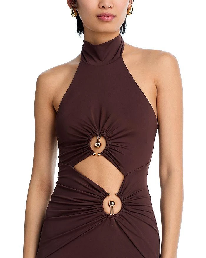 knee length dresses for ladies Black Split Front Shoulder Pad Maxi Dress | Dresses