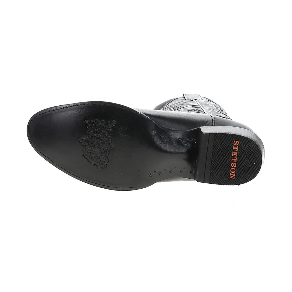 STETSON Ames Embroidered Round Toe Pull On Cowboy Boots 5