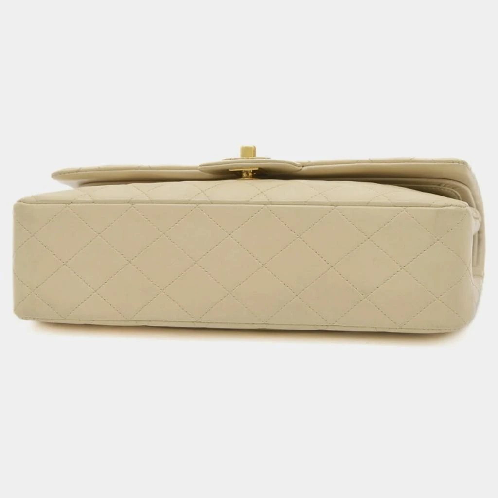 Chanel Chanel Light Beige Lambskin Leather Classic Double Flap Shoulder Bag 7
