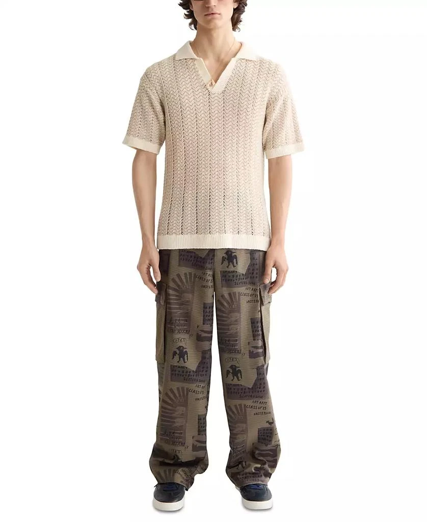 Scotch 
Soda Men
s Structured Knit Sweater Polo Shirt 2