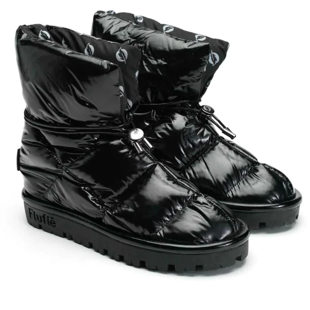 Flufie Shiny Pillow Boot In Jet Black 3