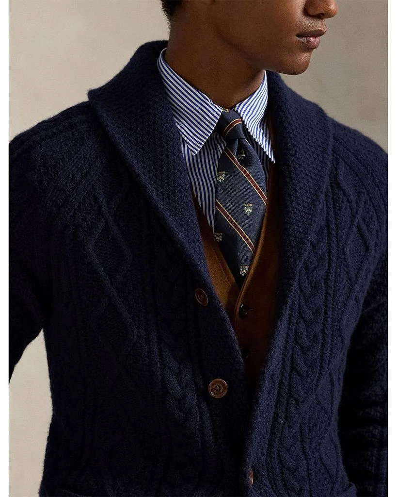 Ralph Lauren Suede Patch Wool Alpaca Cardigan 4