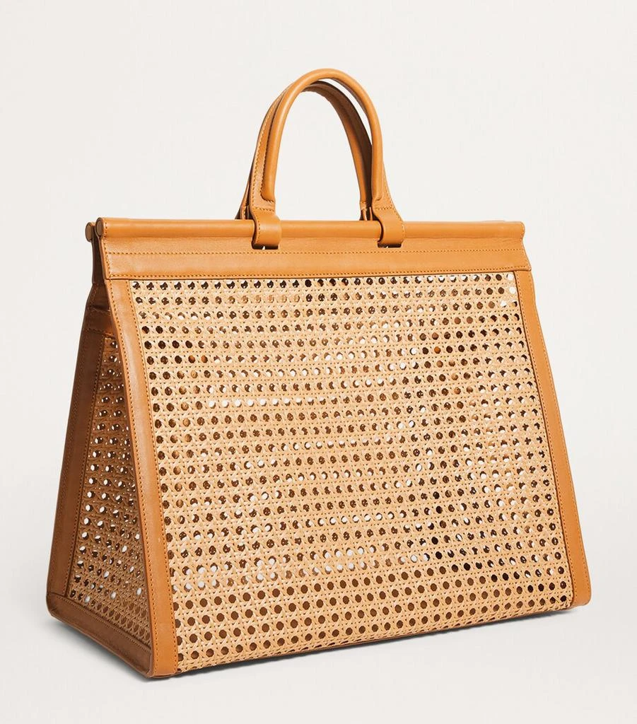 BLINQ Midi Calfskin-Rattan Porto Top-Handle Bag 3