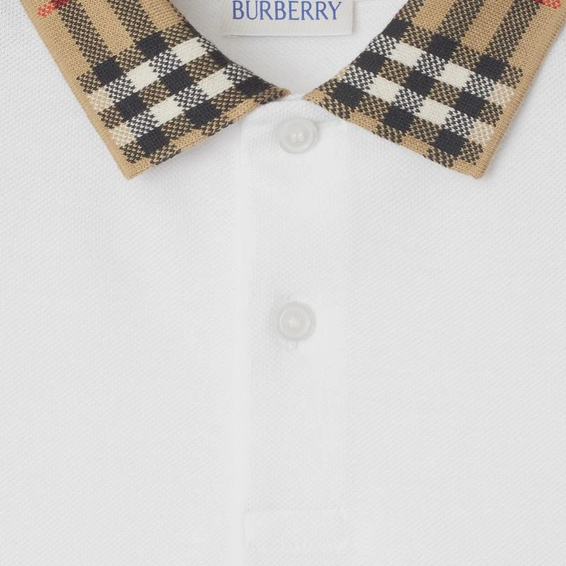 Burberry White polo shirt with Check-pattern collar 3