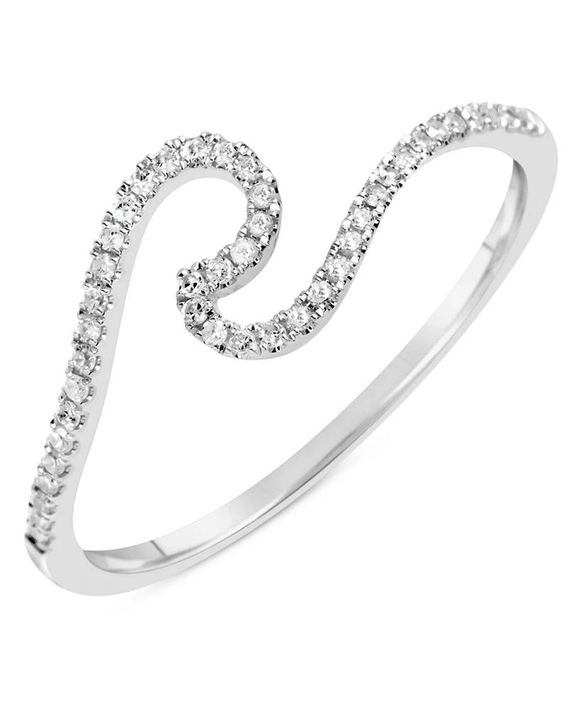 Meira T 14K White Gold Diamond Wave Ring 1