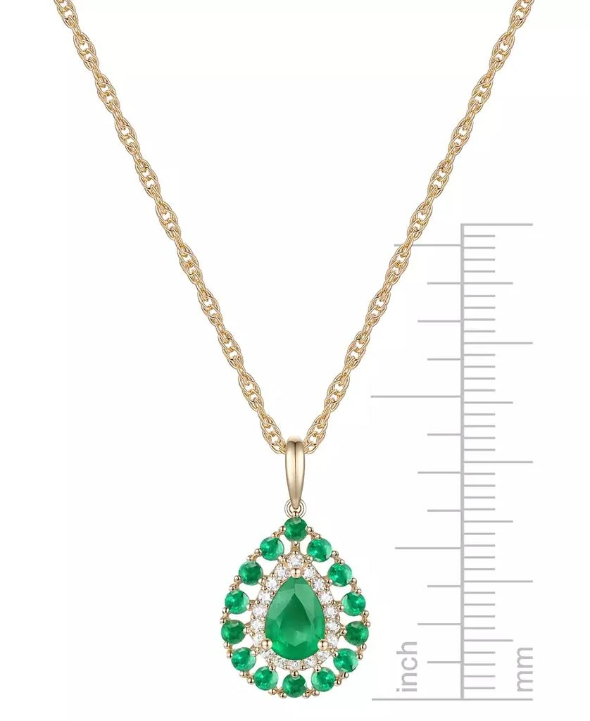 Macy's Sapphire (1-1/2 ct. t.w.) & Diamond (1/10 ct. t.w.) Teardrop 18" Pendant Necklace in 14k Gold (Also in Emerald and Ruby) 3