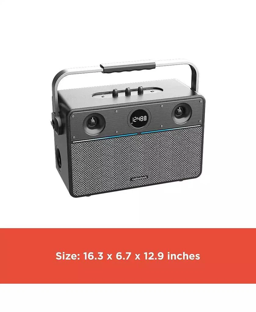 RadioShack 80W Wireless Speaker, Bluetooth/USB/AUX, Guitar 
Mic Inputs, Metallic Finish and Grill For Powerful Sound – Model 4001985 6