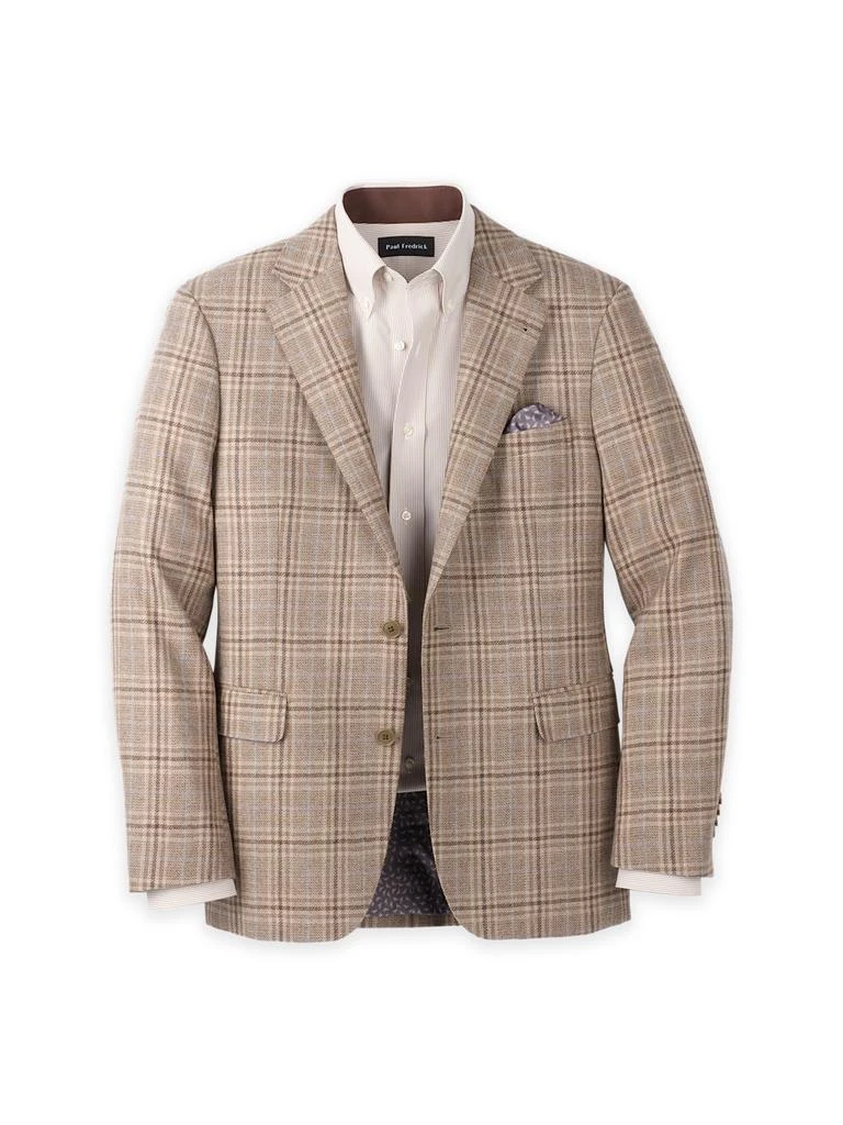 Paul Fredrick Wool Plaid Single Breasted Notch Lapel Sport Coat