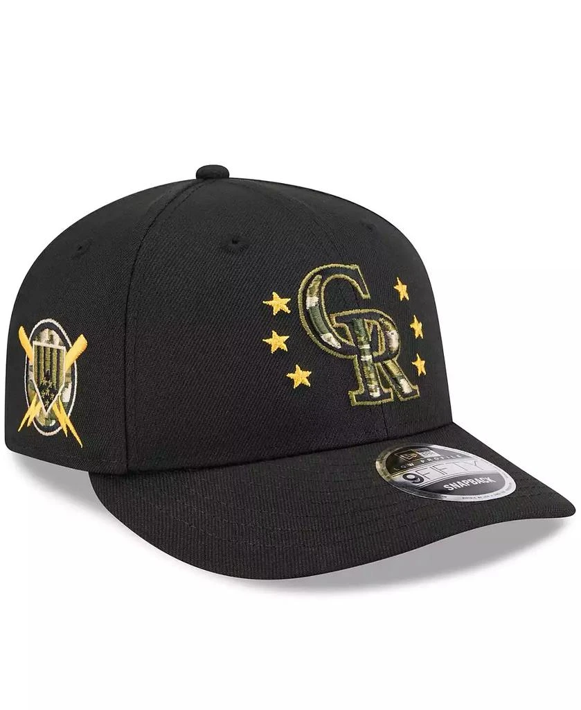 New Era Men's Black Colorado Rockies 2024 Armed Forces Day Low Profile 9FIFTY Snapback Hat 1