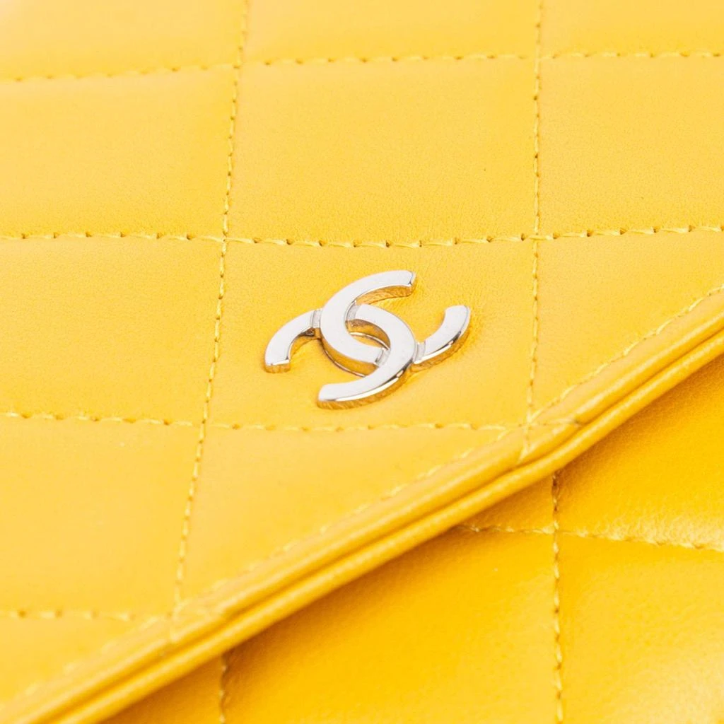 Chanel Chanel Yellow CC Quilted Lambskin Wallet On Chain 6