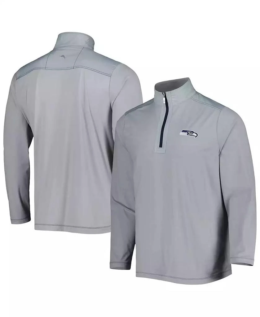 Tommy Bahama Men's Gray Seattle Seahawks On Deck Island Zone Half-Zip Jacket 6
