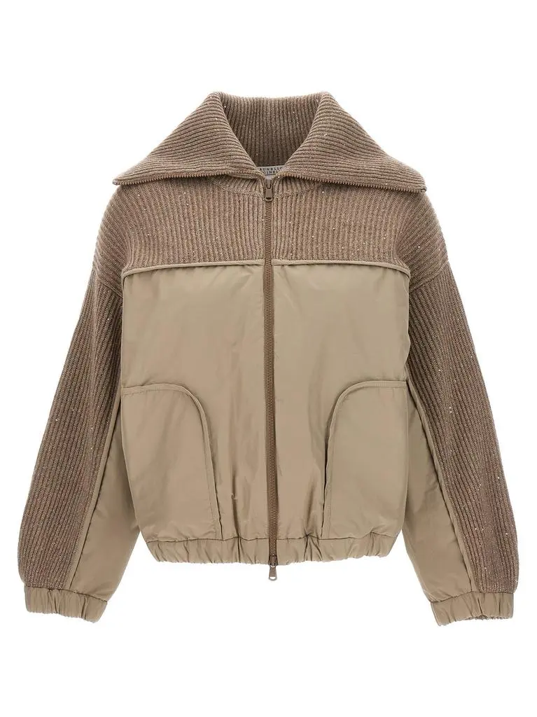 Brunello Cucinelli Contrasting Ribbed Knitted Overshirt