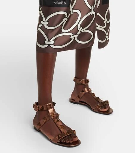 Valentino Roman Stud metallic leather sandals 4