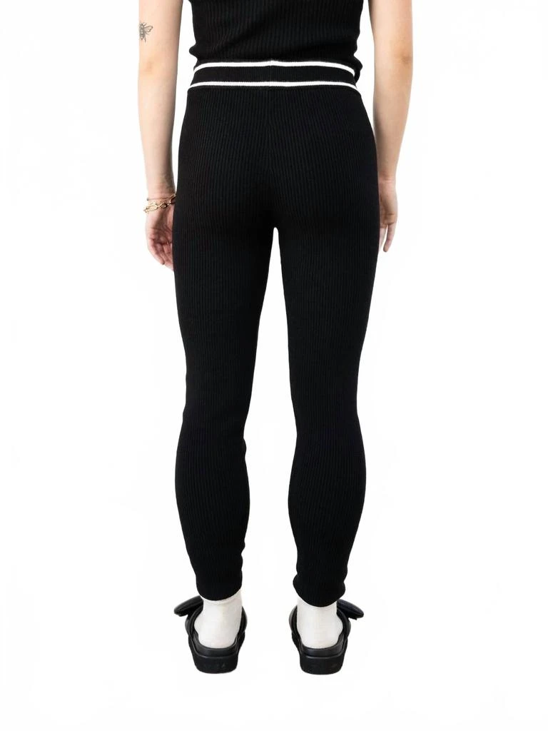 Noname Maria Cashmere Ribbed Leggings In Black/eco Paper Trim 2