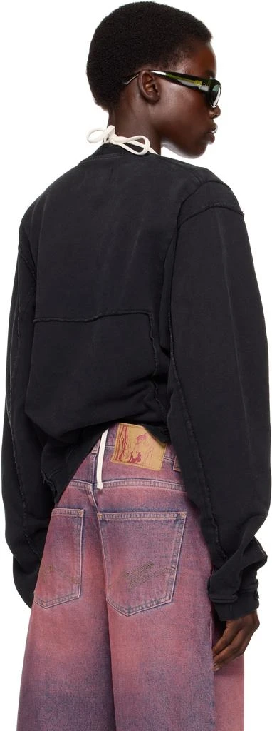 Martine Rose SSENSE Exclusive Black Shrunken Zip Up Crew Jacket 3