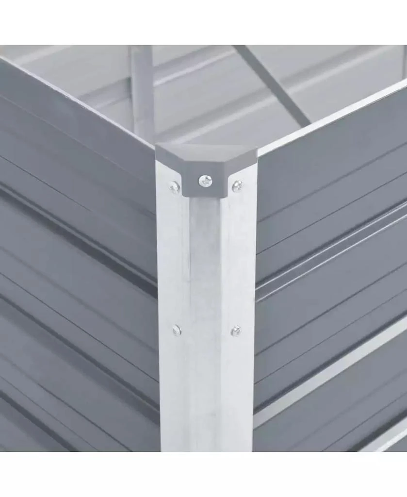 vidaXL Garden Raised Bed Galvanized Steel 50.8"x50.8"x30.3" Gray 4