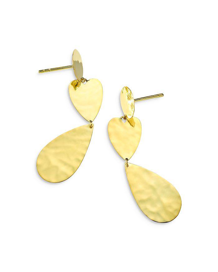 Ippolita 18K Yellow Gold 18K Classico Crinkle Mixed Shape Triple Drop Earrings