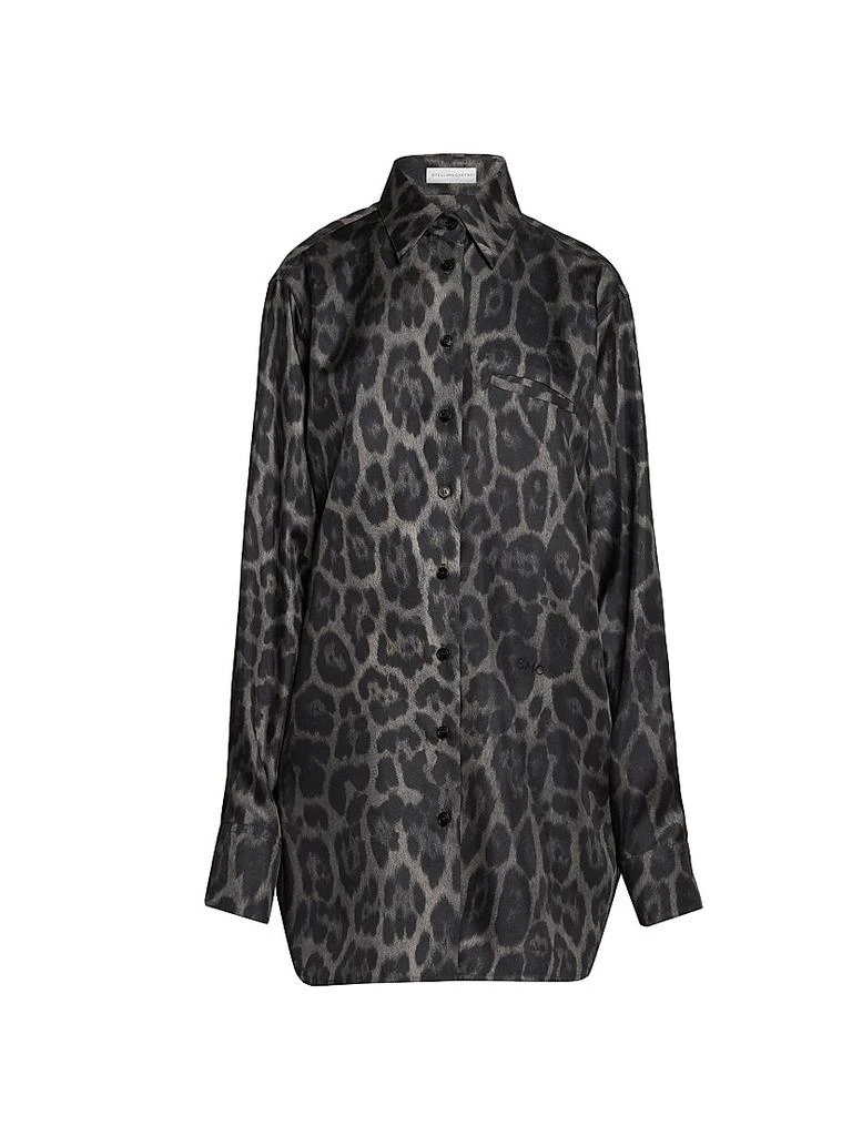 Stella McCartney Leopard Silk Button-Front Shirt 1