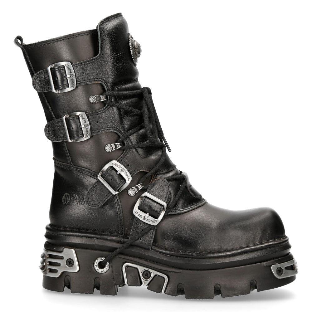 NewRock 373 S4 Metallic Boots Leather Goth Biker Emo