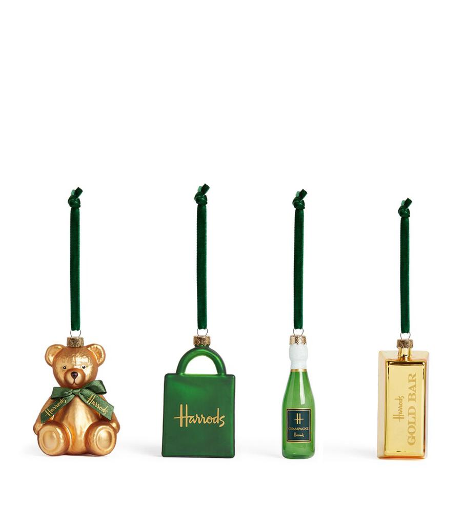 Harrods Glass-Blown Heritage Tree Decorations (Set of 4)