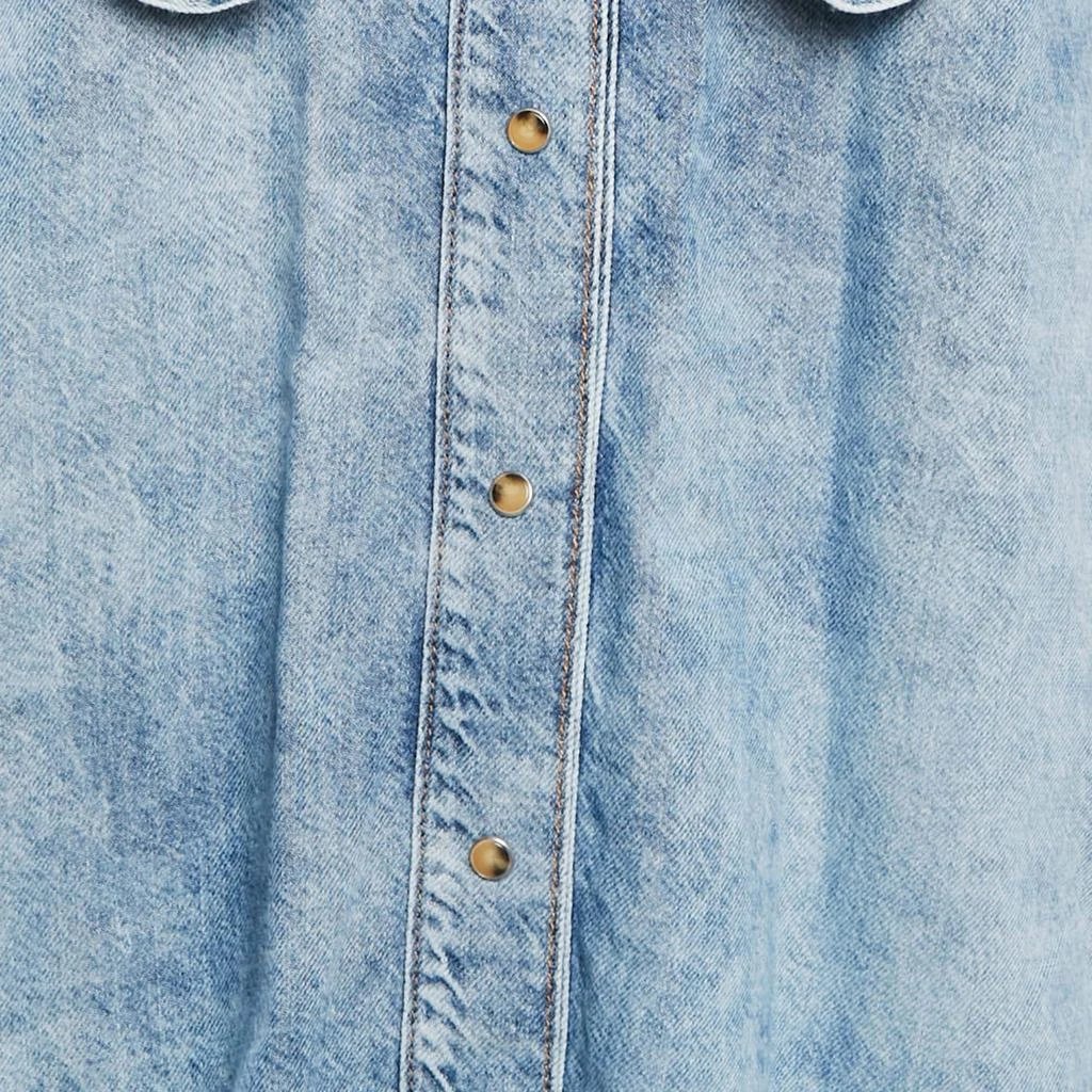 Ganni Ganni Blue Denim Ruffled Platter Collar Shirt XL 3