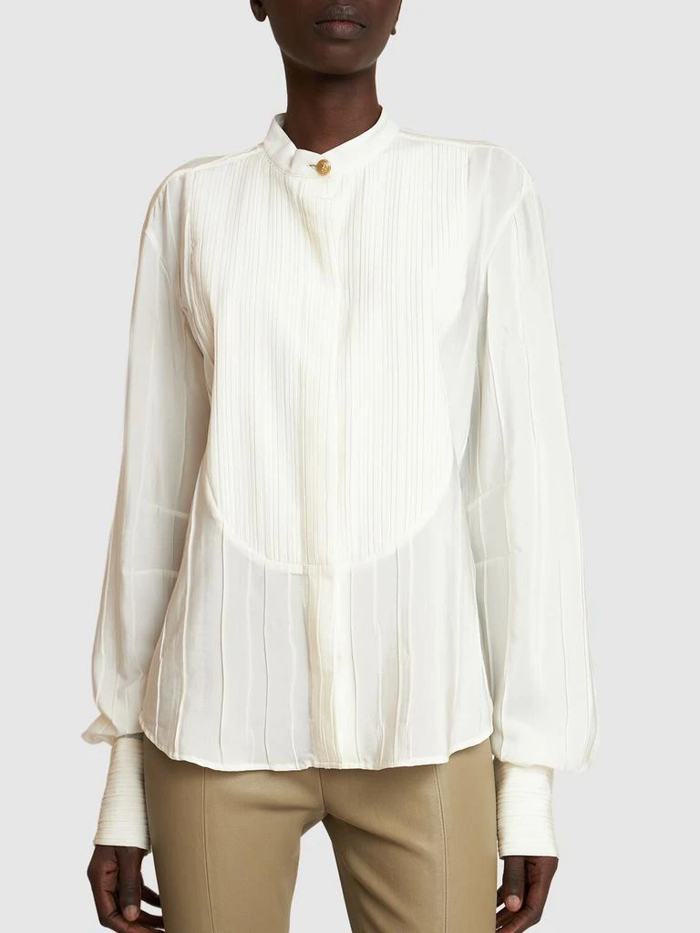 BALMAIN Crepe De Chine Plastron Shirt 2