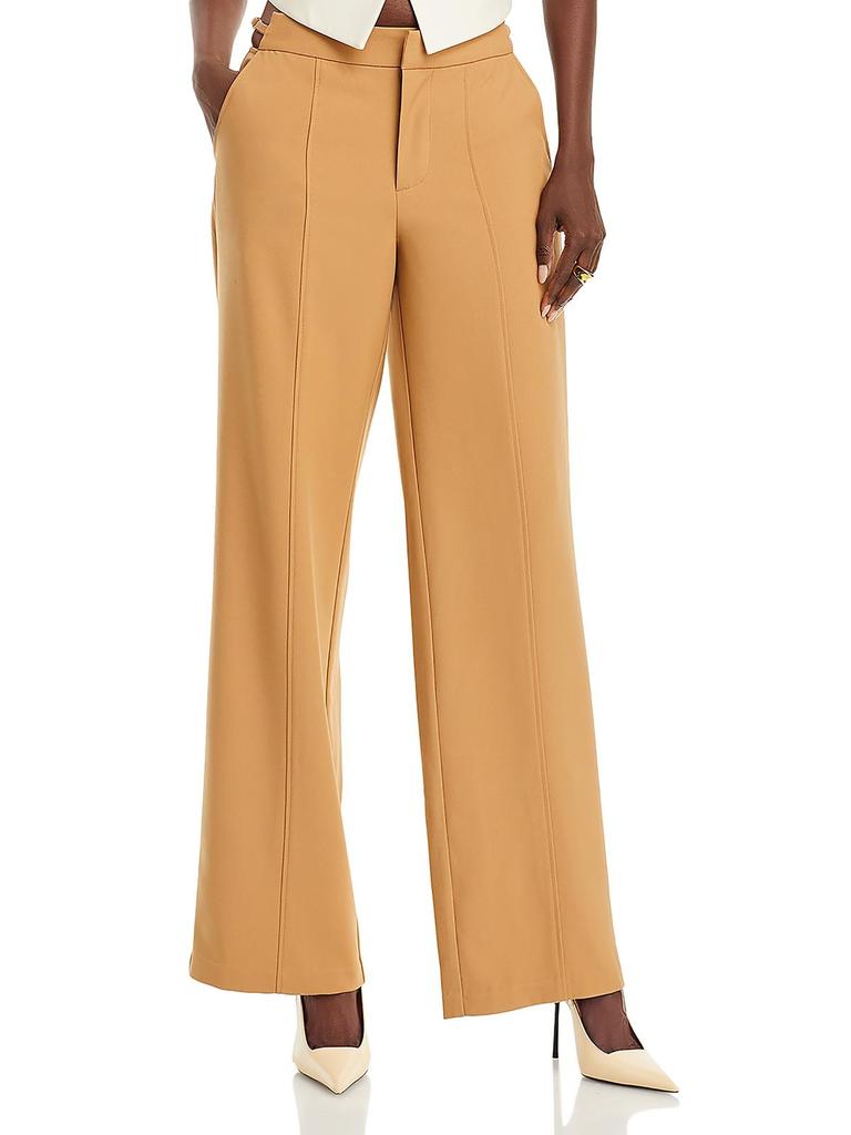 Avec Les Filles Womens Pocket Ankle Wide Leg Pants