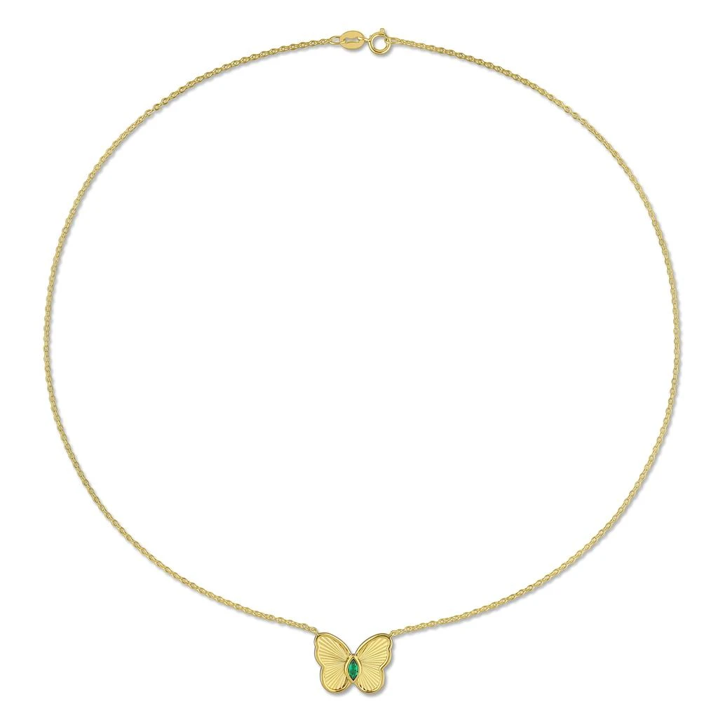 Mimi & Max 2/5ct TGW Created Emerald Butterfly Jewelry Set Yellow Plated Sterling Silver 5