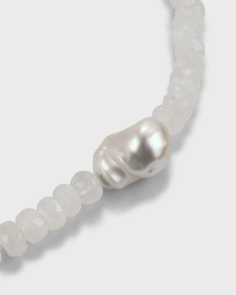 NEST Jewelry Moonstone Strand Necklace With Baroque Pearl 3