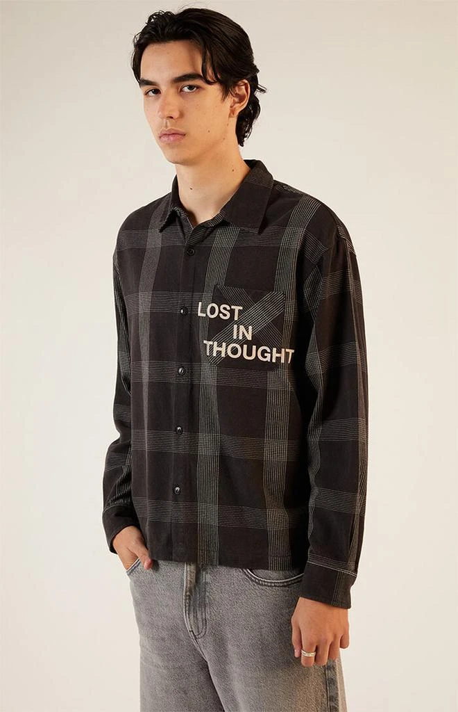 PacSun Black Graphic Flannel Shirt 2