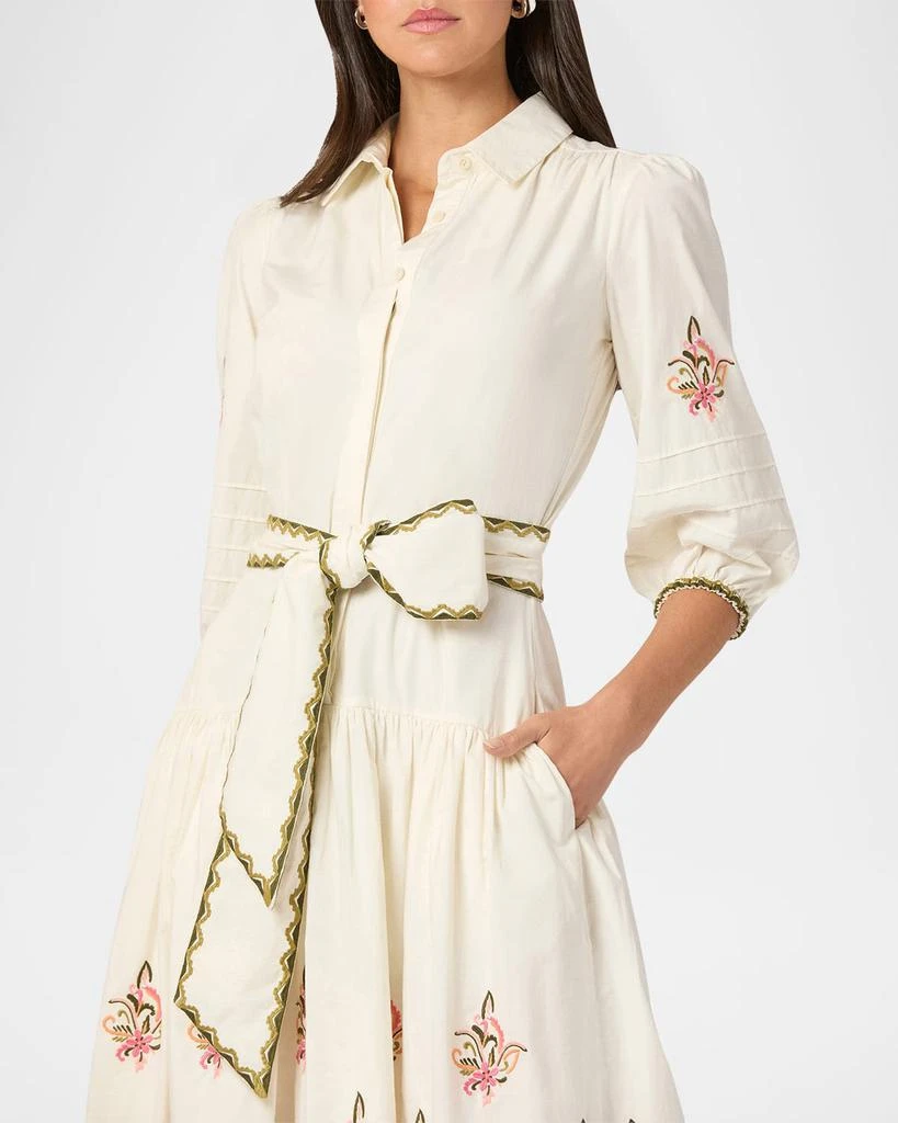 Shoshanna Paisley Embroidered Cotton Midi Shirtdress 4