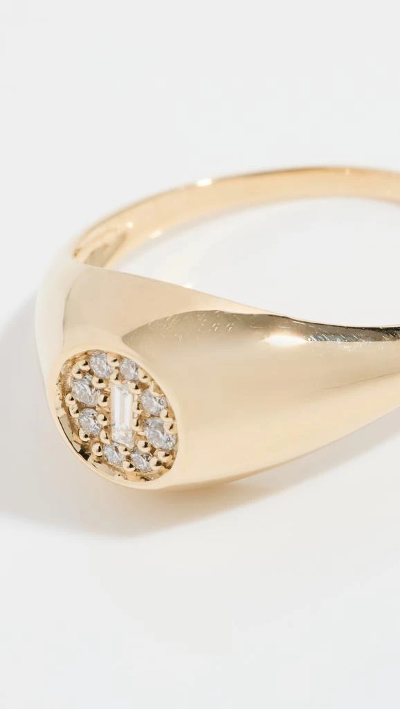 Suzanne Kalan 14k Mixed Diamond Circle Signet Ring 5