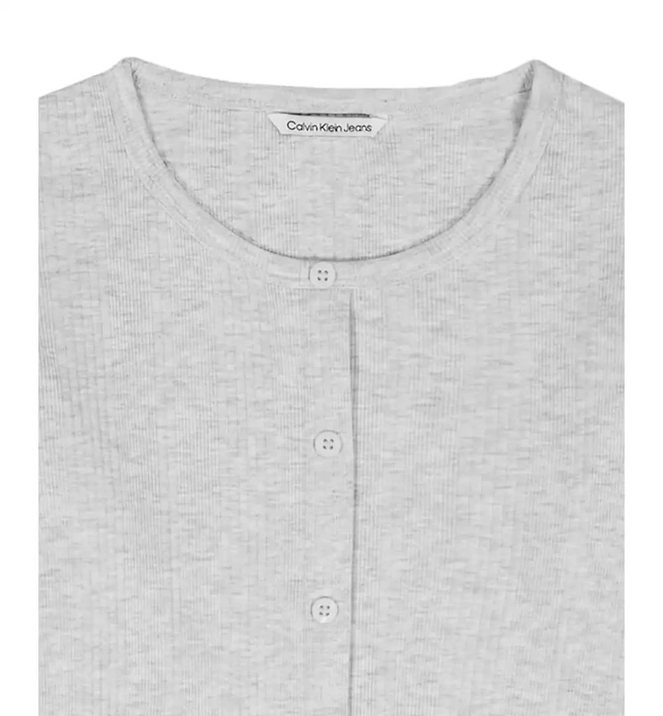 Calvin Klein Girls
 7-16 Variegated Rib Button Front Top 3