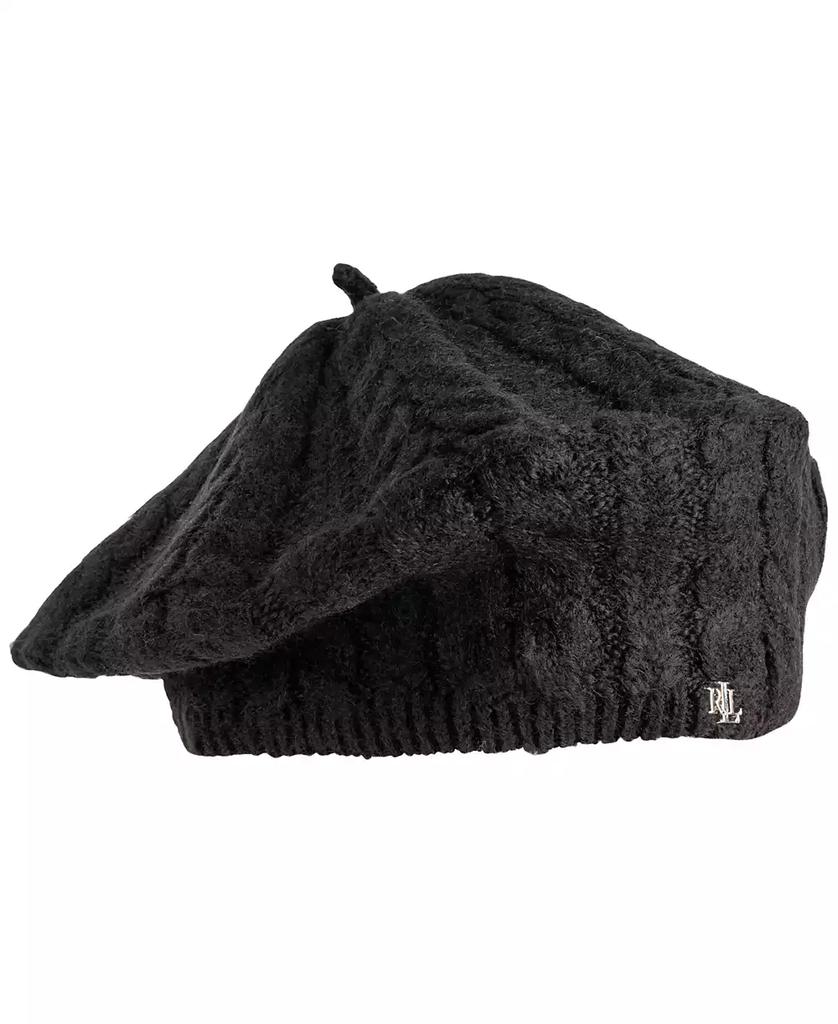 Ralph Lauren Fuzzy Cable Knit Beret Hat