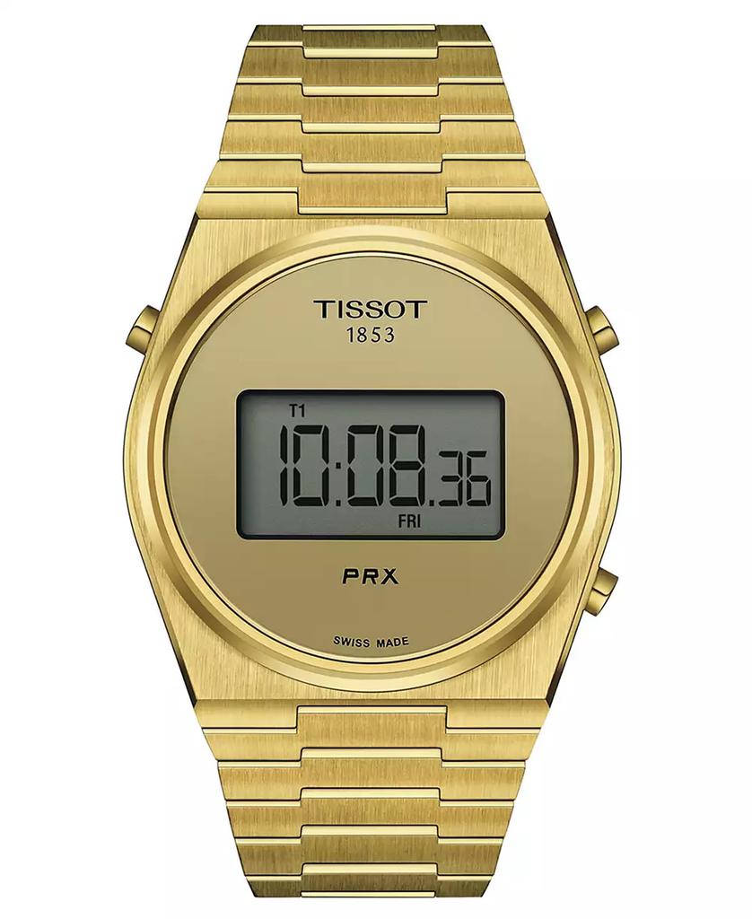 Tissot Men's Digital PRX Gold PVD Stainless Steel Bracelet Watch 40mm