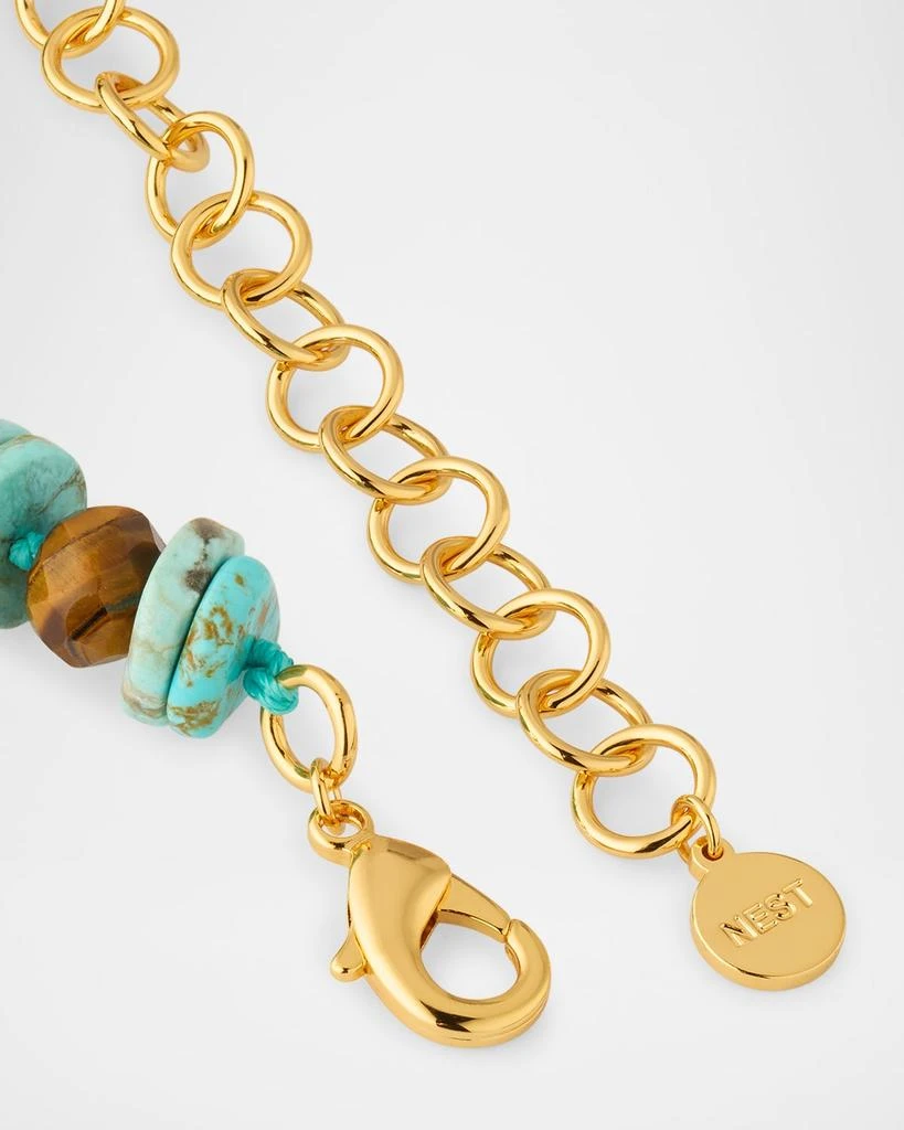 NEST Jewelry Turquoise Gemstone Strand Necklace with Tigers Eye 4