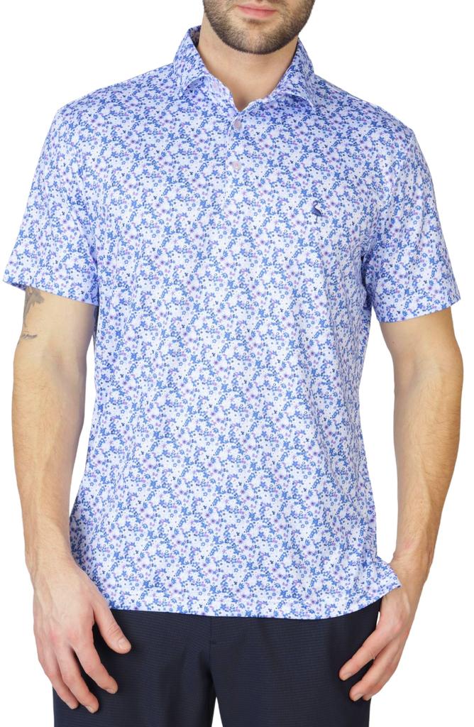 TailorByrd Ditsy Floral Print Performance Polo