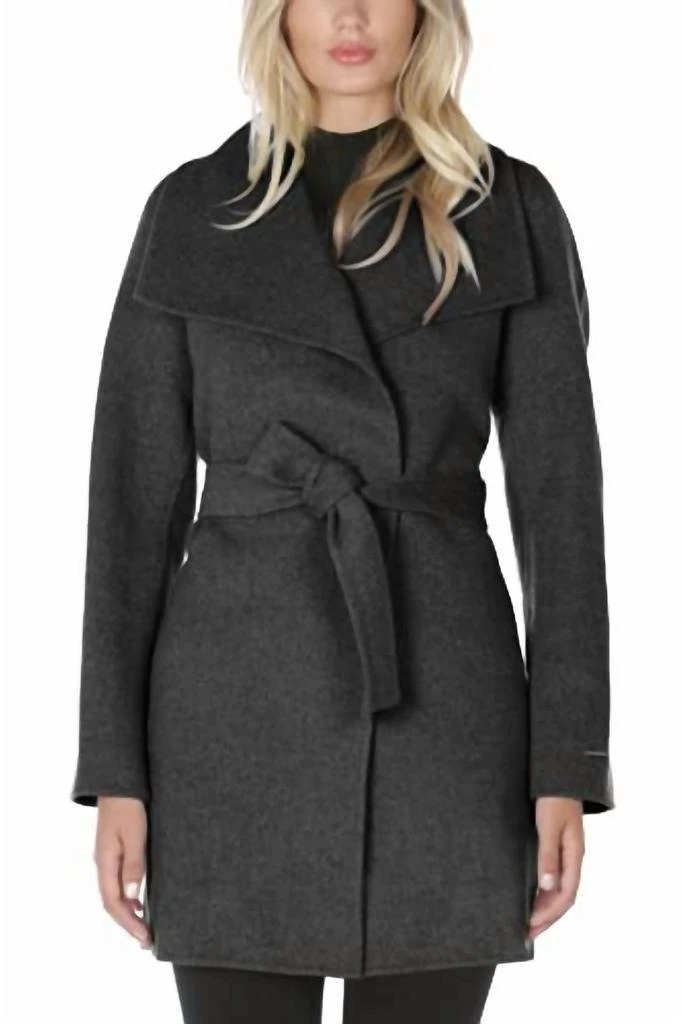 Tahari Elie Tahari - Wool Wrap Coat with Tie Belt 1
