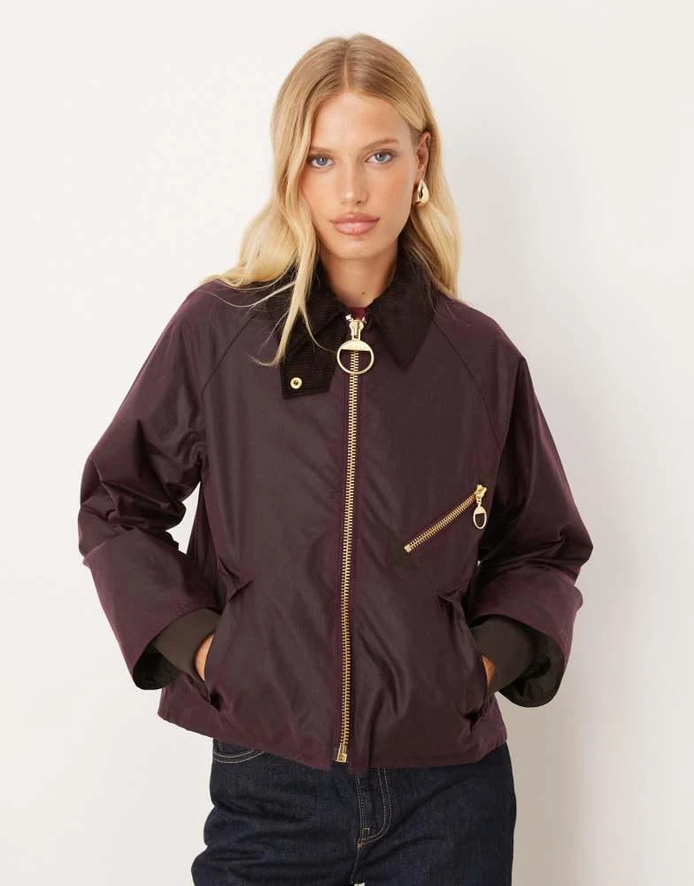 Barbour Barbour Arlene wax jacket in burgundy 1