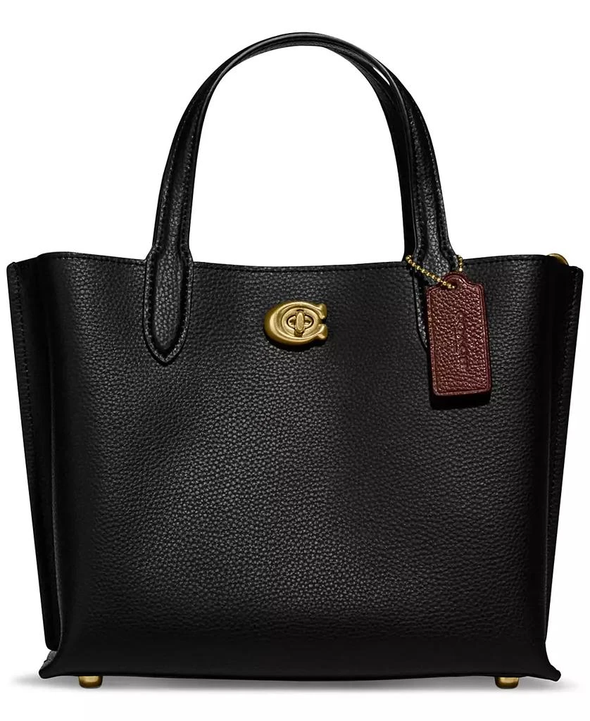 Coach Polished Pebble Leather Willow Tote 24 with Convertible Straps 1