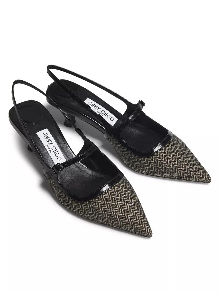 Jimmy Choo Didi 45MM Herringbone Slingback Pumps 4