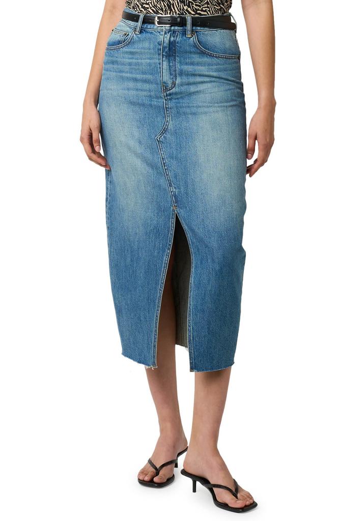 Equipment Manon Raw Hem Denim Midi Skirt