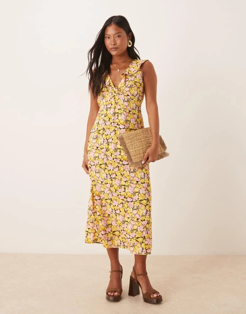 knee length dresses for ladies Petite Medium 70s Butter Yellow Sheer Panel Illusion Dress  Flying Apple  Vintage