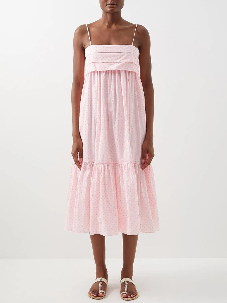 Loup Charmant Iliana Swiss-dot organic-cotton midi dress 1