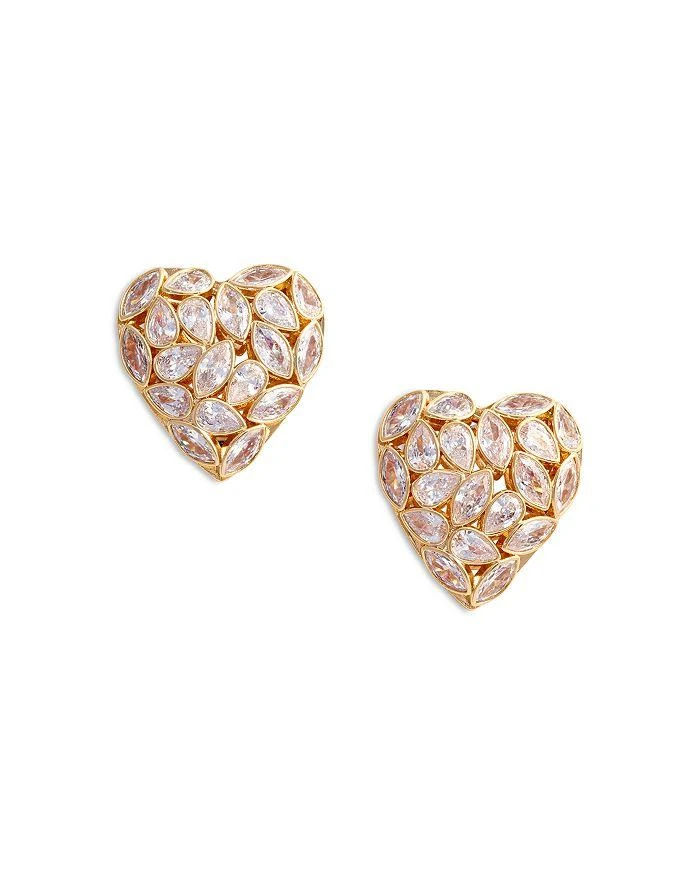Self Portrait Crystal Heart Cluster Stud Earrings