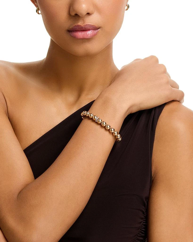 Sydney Evan 14K Yellow Gold Diamond Bezel Rondelle Beaded Bracelet, 0.07 tcw 2