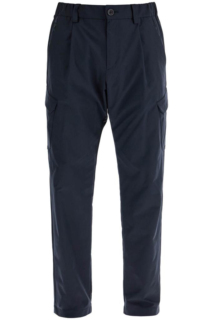 Herno deep blue polyester pants with patch pockets