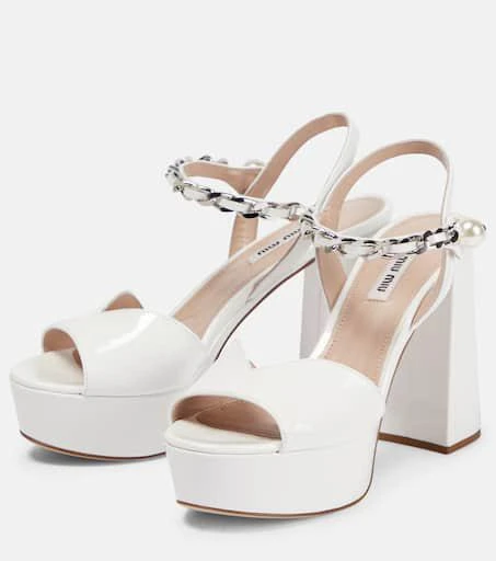 Miu Miu Patent leather platform sandals 5