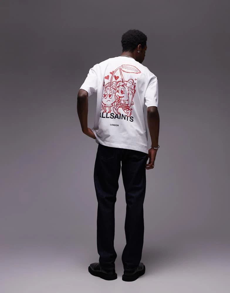 ALL SAINTS AllSaints Breakup back graphic t-shirt in white 3