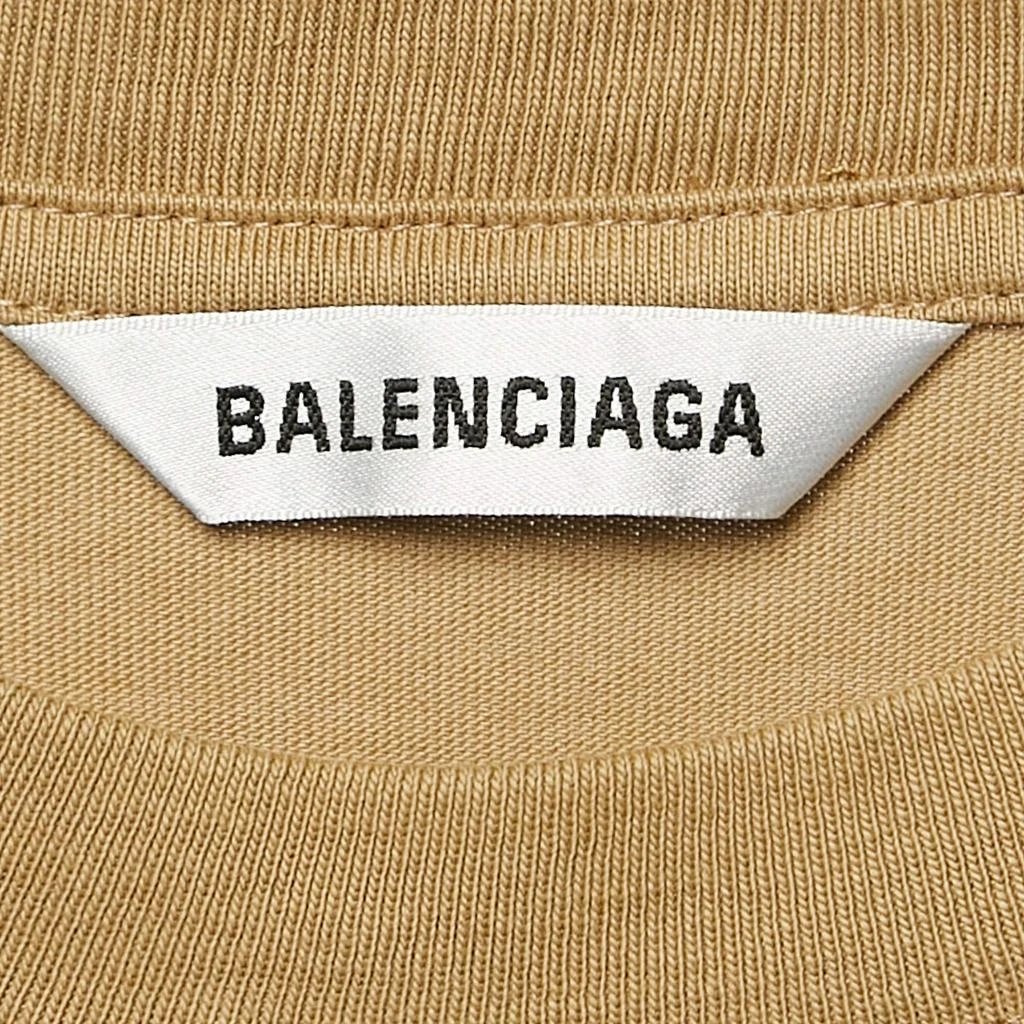 Balenciaga Balenciaga Brown Logo Embroidered Cotton Knit  T-Shirt S 4